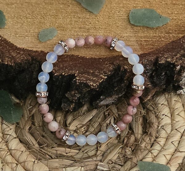 Armband met Groene en Roze Opaal - Afbeelding 2