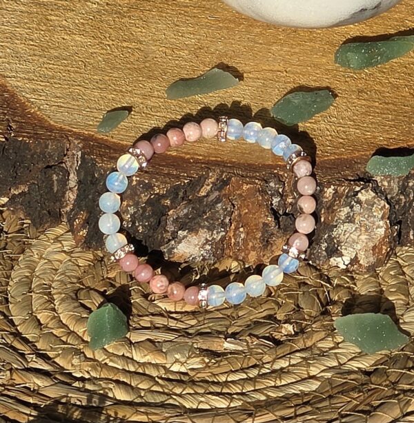 Armband met Groene en Roze Opaal