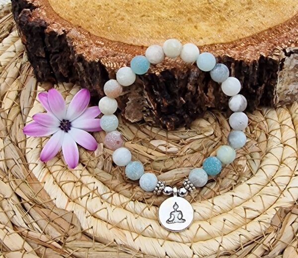 Mala/armband Amazoniet met boeddha